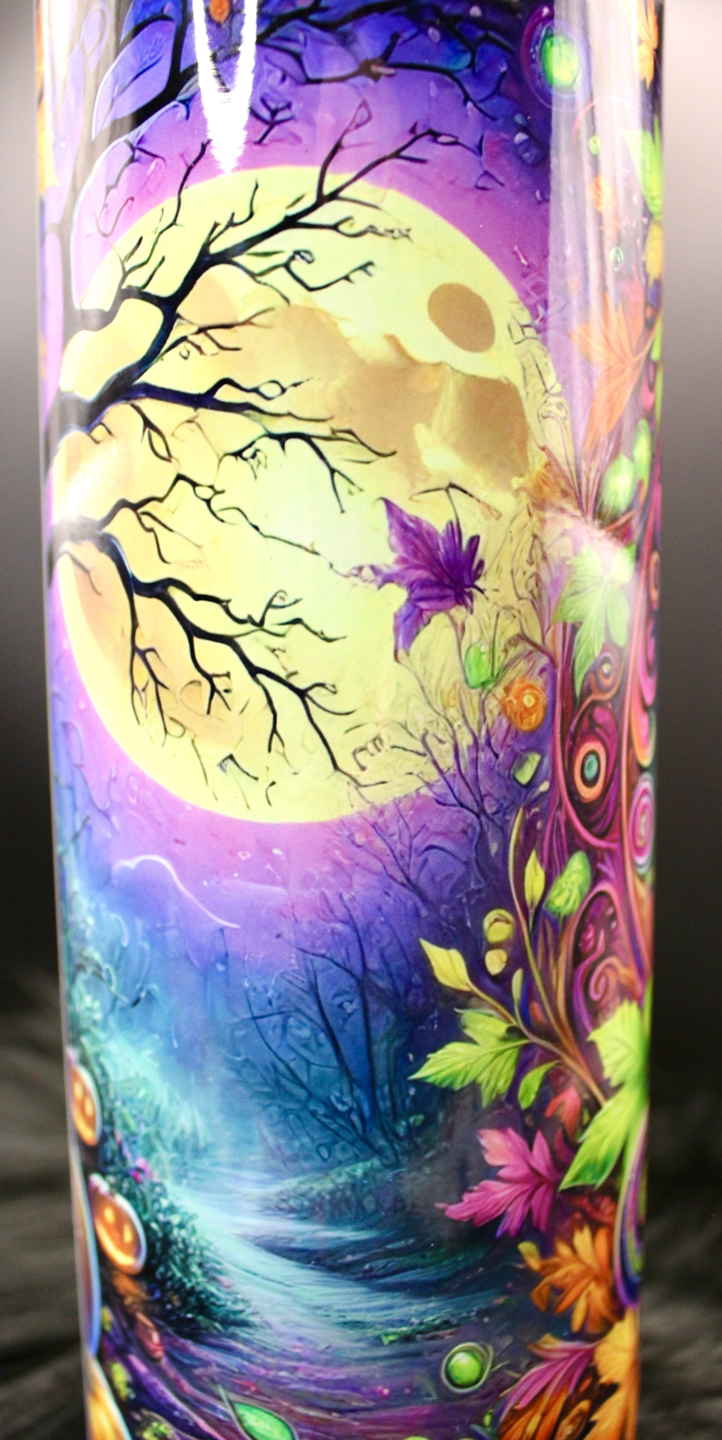 DillyDog Creations Skinny Tumbler / Halloween Pumpkin