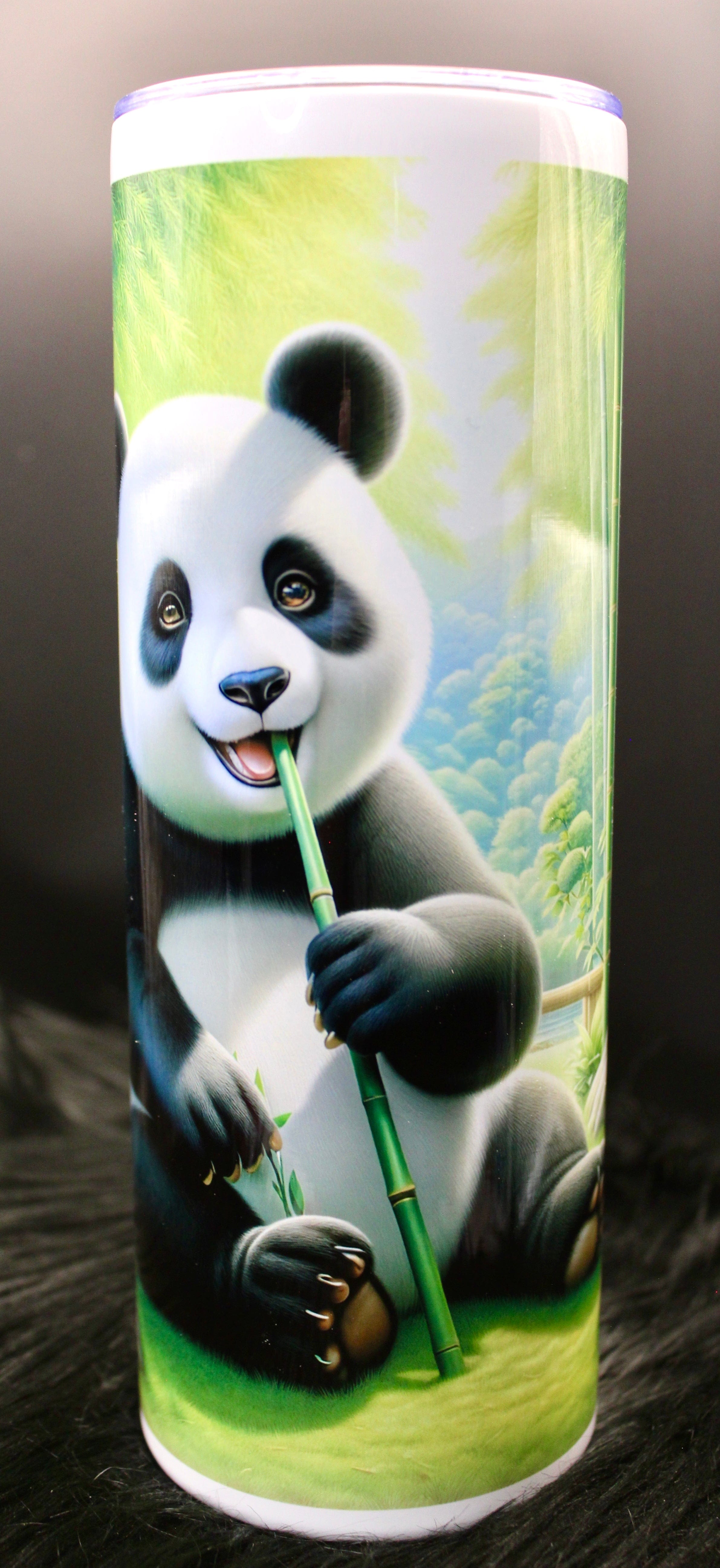 DillyDog Creations wrapin 20 Oz Skinny Tumbler / Bamboo Panda