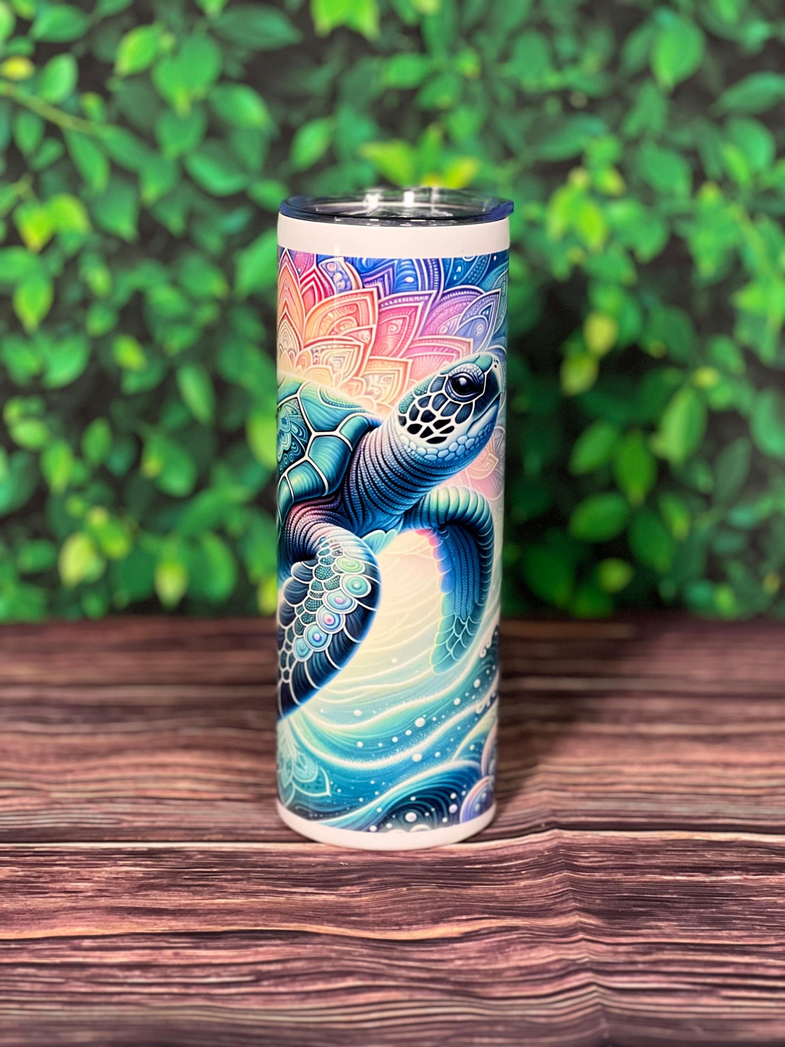 DillyDog Creations wrapin 20 Oz Skinny Tumbler / Blue Sea Turtle