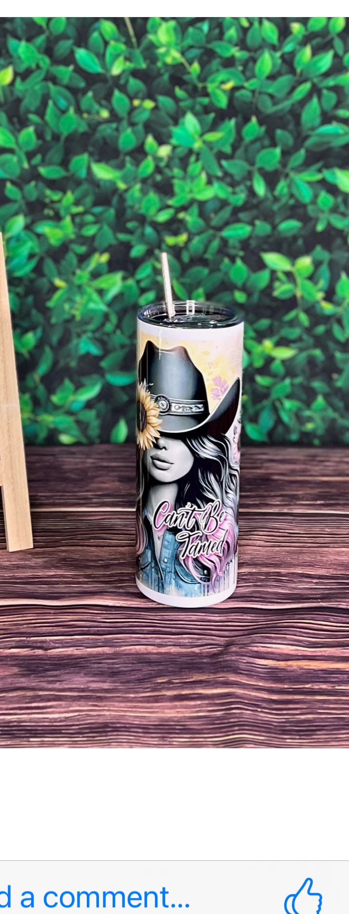 DillyDog Creations wrapin 20 Oz Skinny Tumbler / Can’t Be Tamed Western Girl