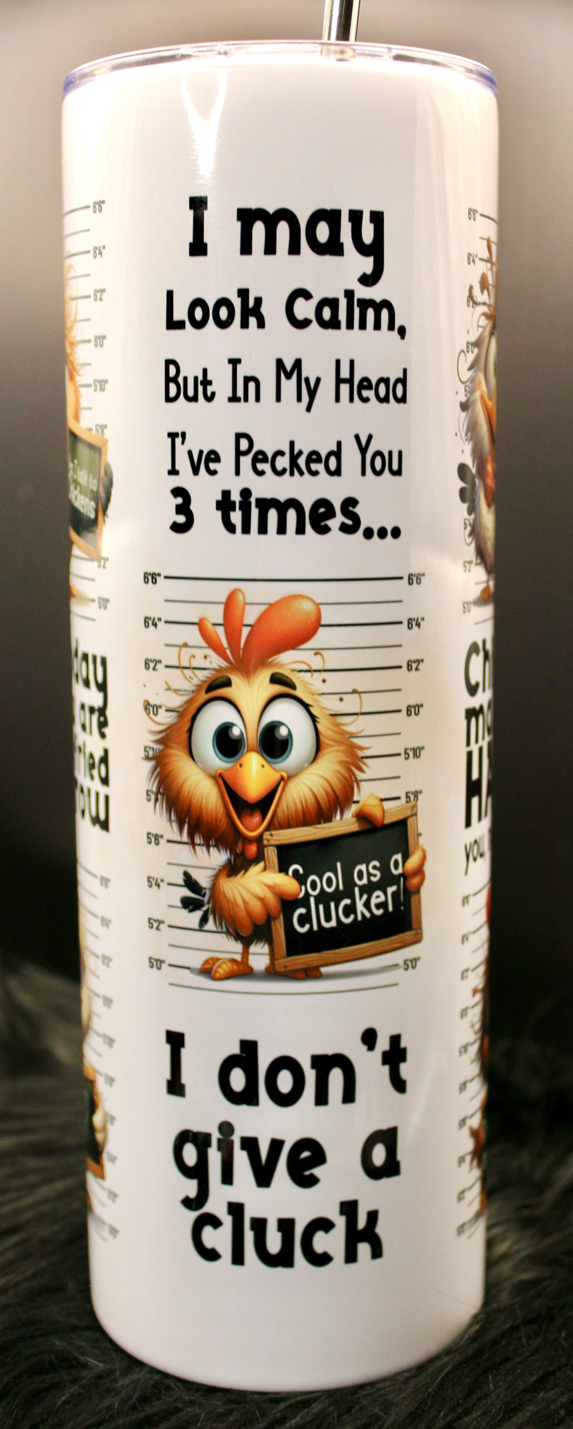 DillyDog Creations wrapin 20 Oz Skinny Tumbler / Funny Chicken Fried