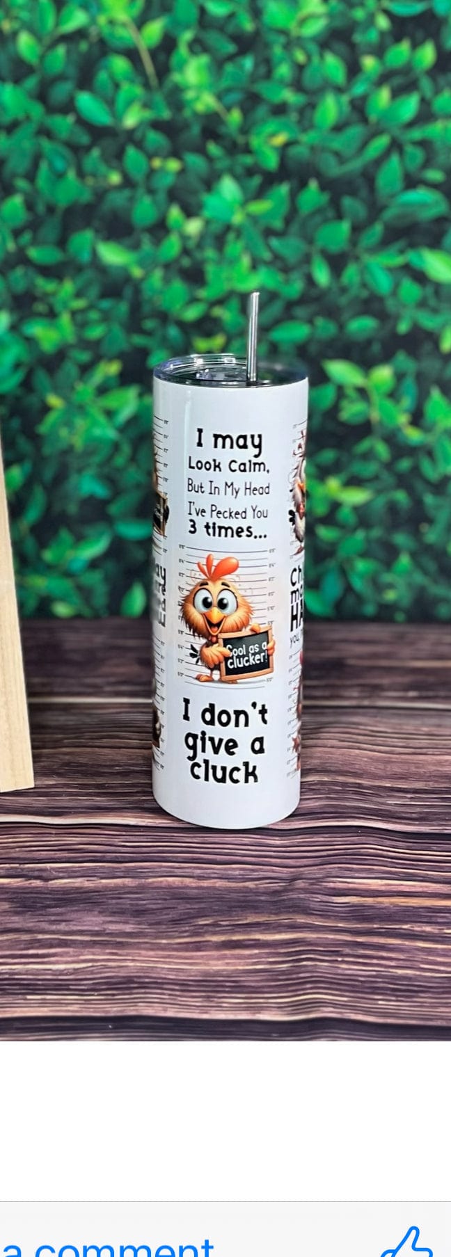 DillyDog Creations wrapin 20 Oz Skinny Tumbler / Funny Chicken Fried Sayings