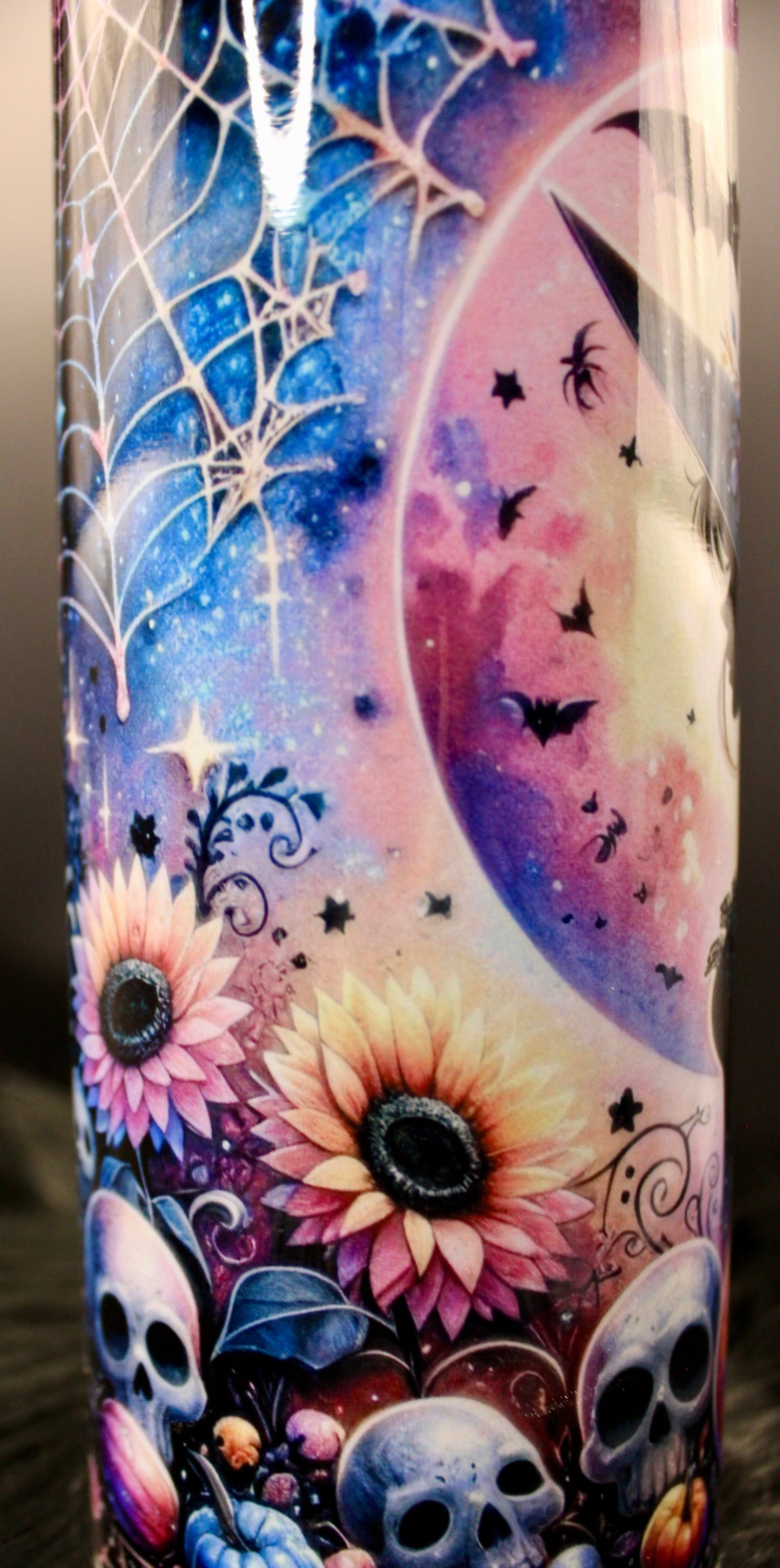 DillyDog Creations wrapin 20 Oz Skinny Tumbler / Halloween Celestial Witch