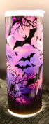 DillyDog Creations wrapin 20 Oz Skinny Tumbler / Halloween Purple Bats