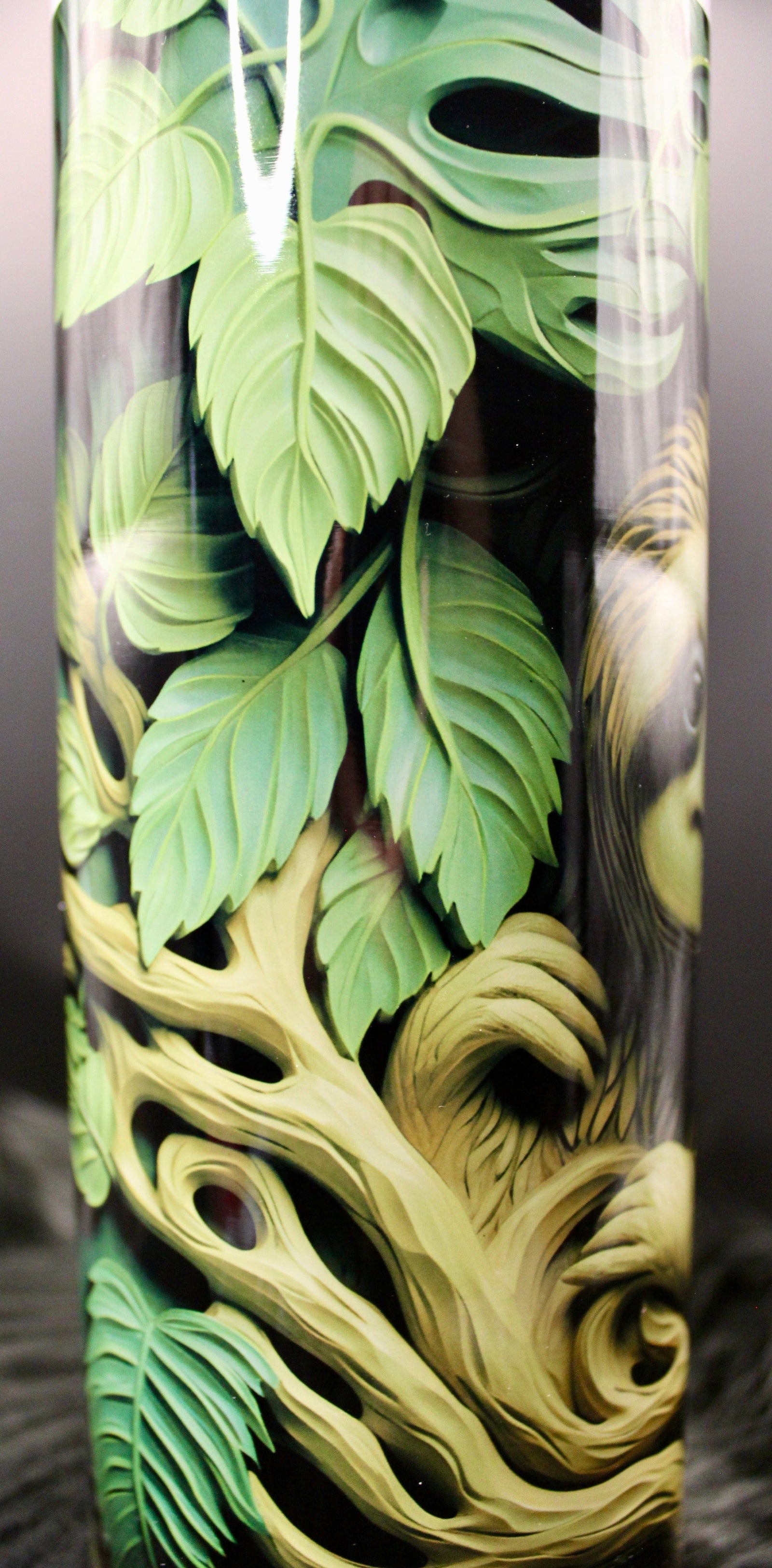 DillyDog Creations wrapin 20 Oz Skinny Tumbler / Jungle Sloth