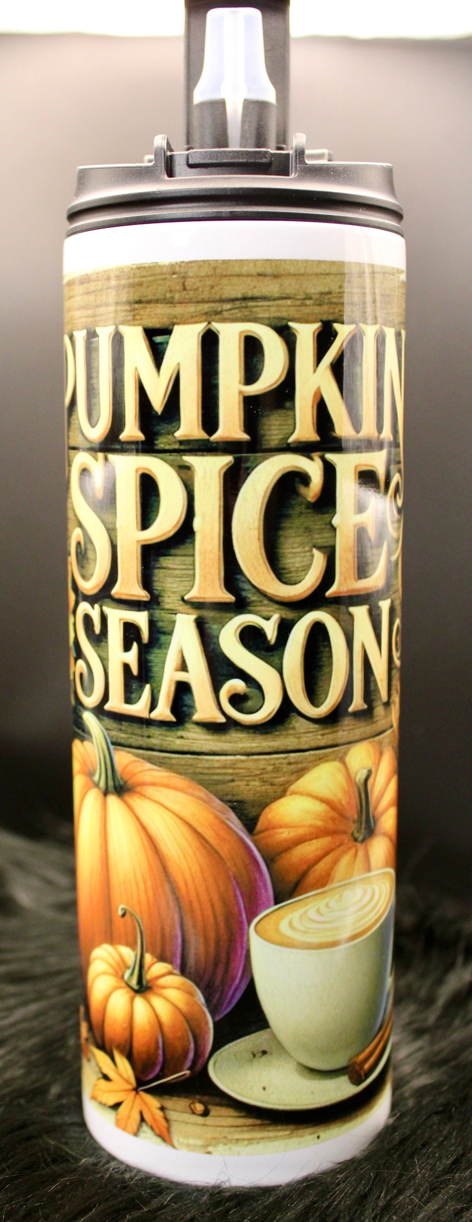 DillyDog Creations wrapin 20 Oz Skinny Tumbler / Sunflower Pumpkin Spice Season