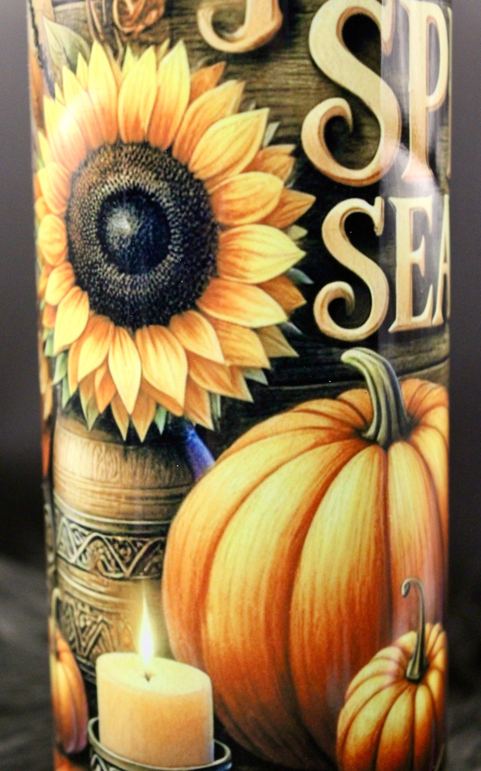 DillyDog Creations wrapin 20 Oz Skinny Tumbler / Sunflower Pumpkin Spice Season