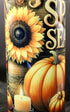 DillyDog Creations wrapin 20 Oz Skinny Tumbler / Sunflower Pumpkin Spice Season