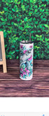 DillyDog Creations wrapin 20 Oz Skinny Tumbler / Teal & Purple Floral Sea Turtle