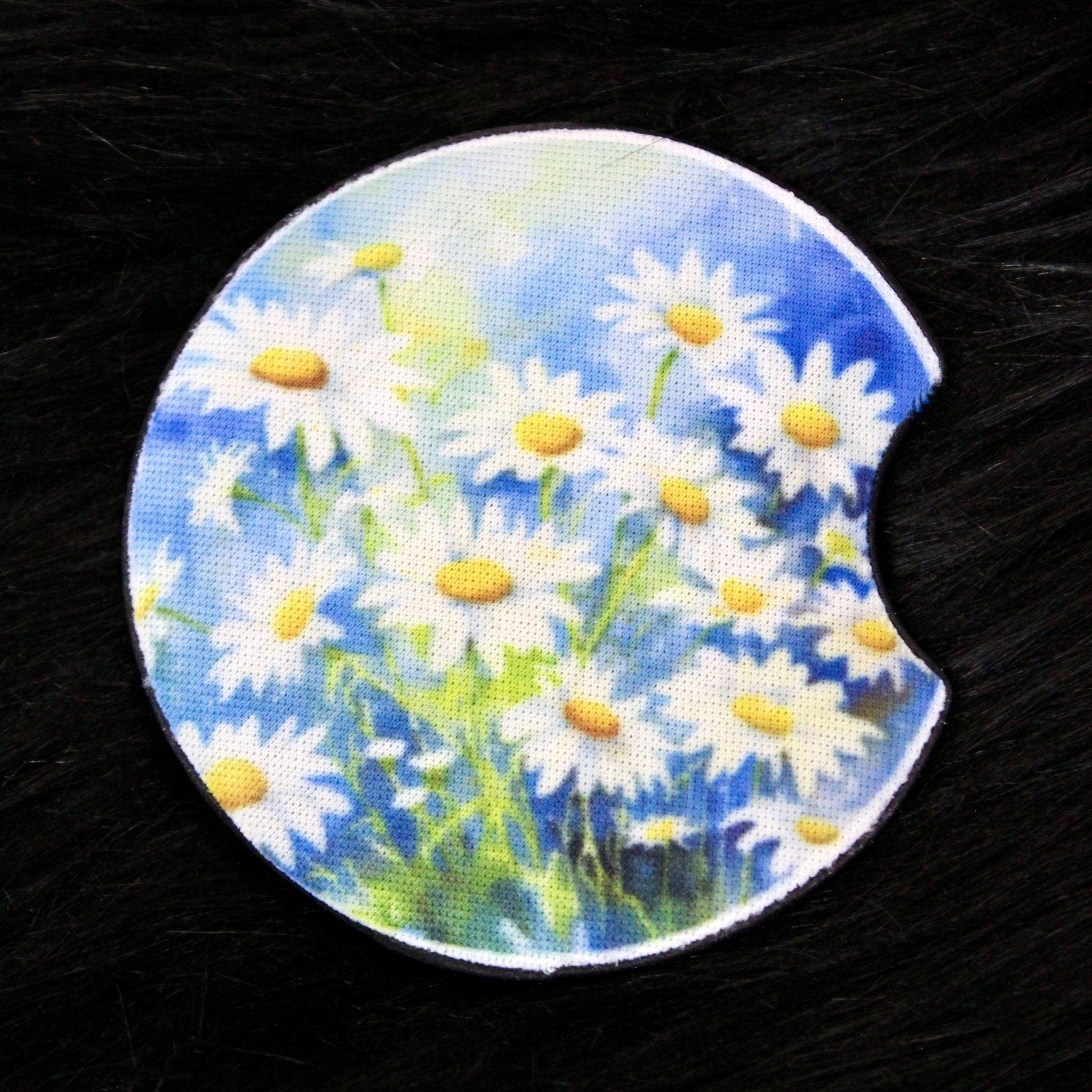 DillyDog Creations wrapin Car Coaster / Daisies