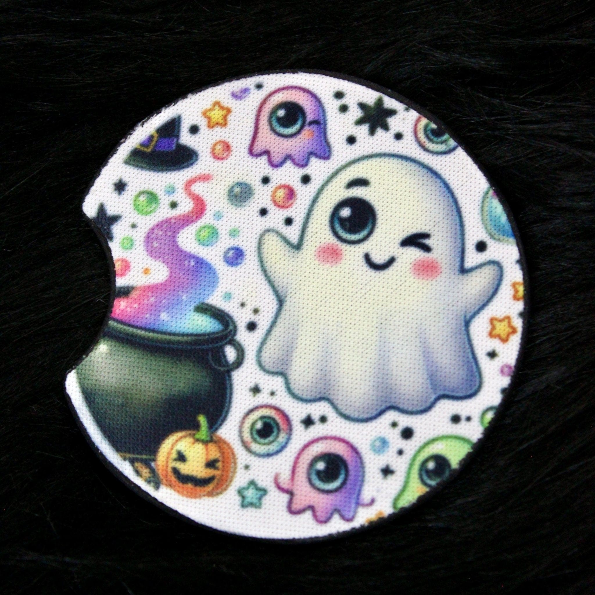 DillyDog Creations wrapin Car Coaster / Ghost