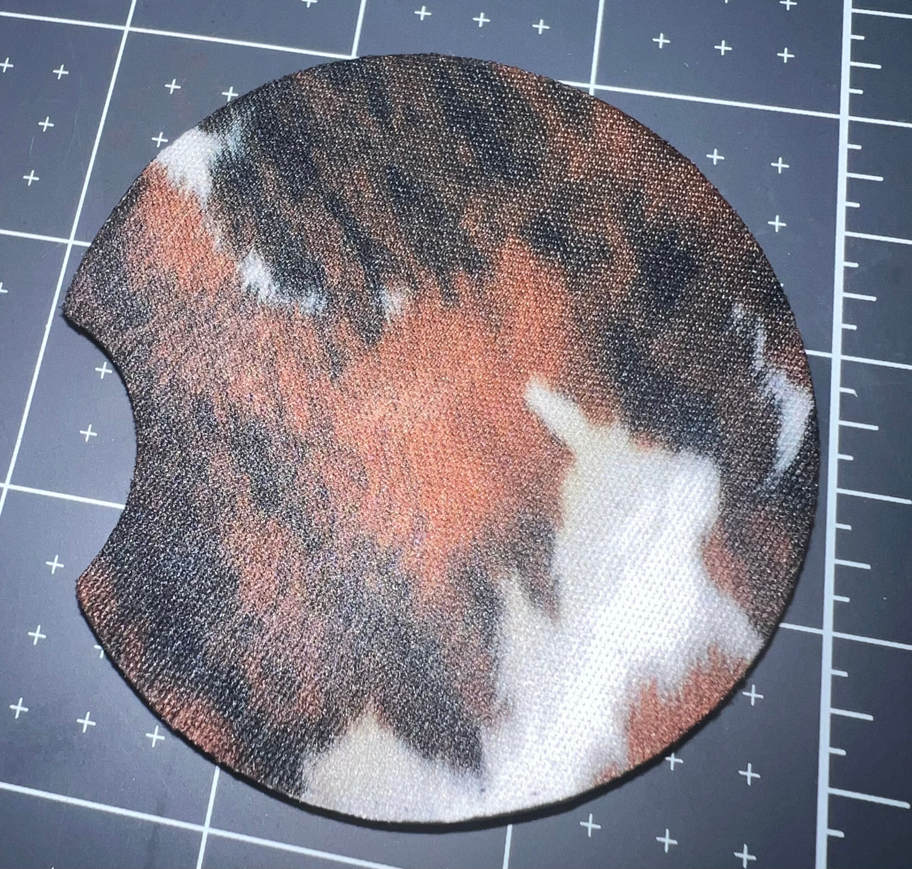 DillyDog Creations wrapin Car Coaster Set / Brindle Cowhide