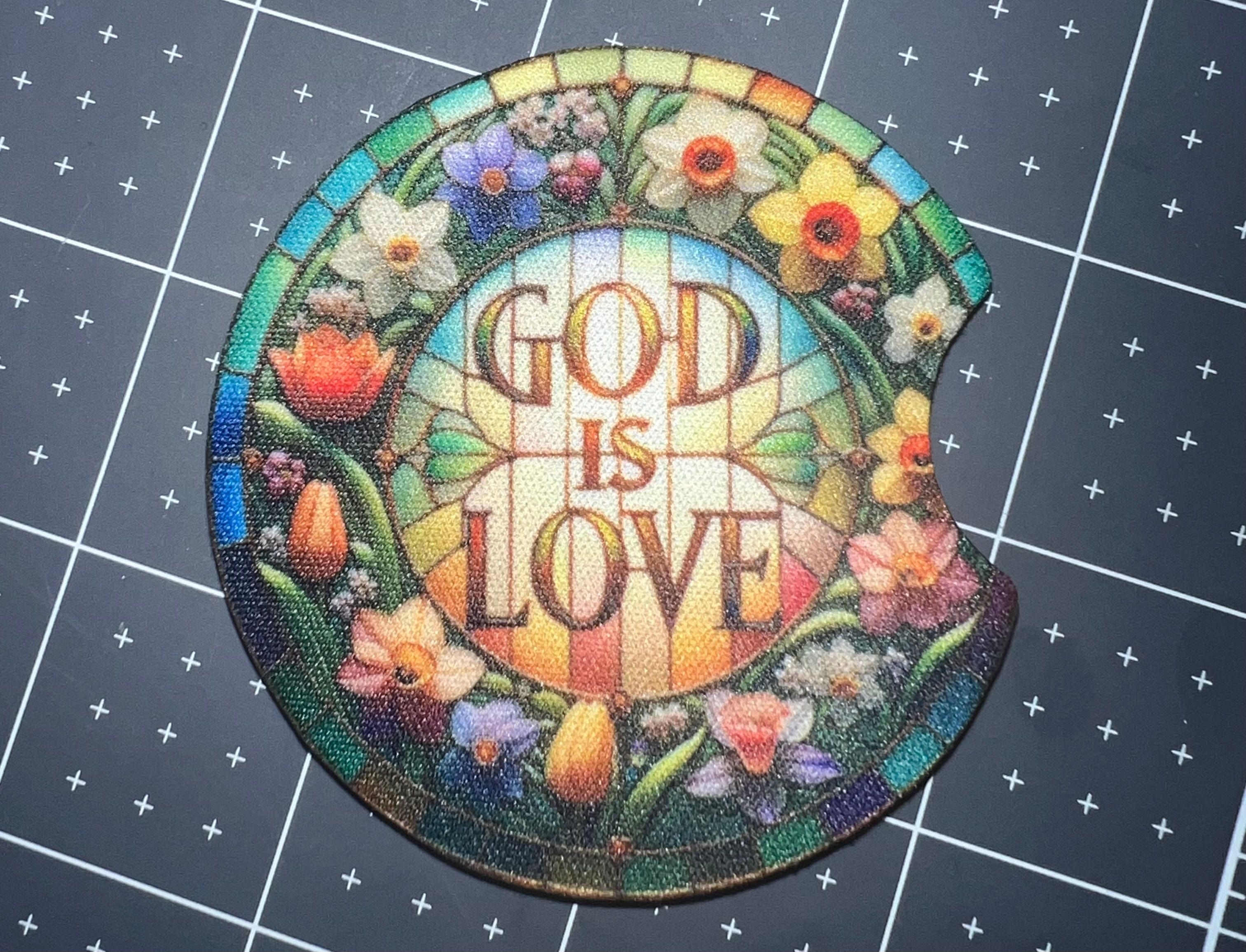 DillyDog Creations wrapin Car Coaster Set / God Is Love