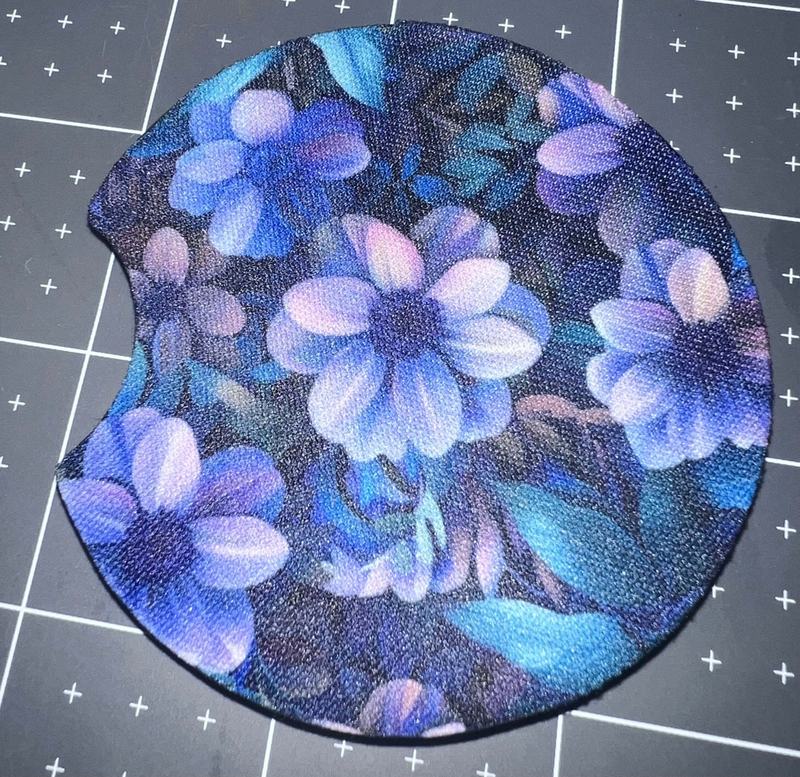 DillyDog Creations wrapin Car Coaster Set / Purple Blue Flowers