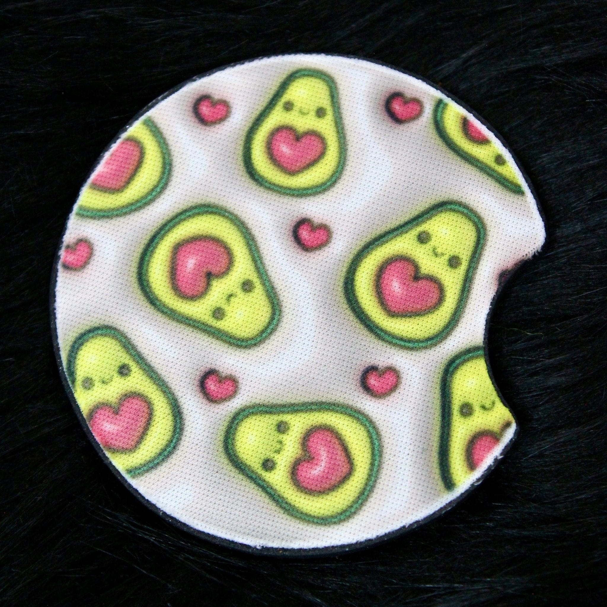 DillyDog Creations wrapin Car Coasters / Avacados