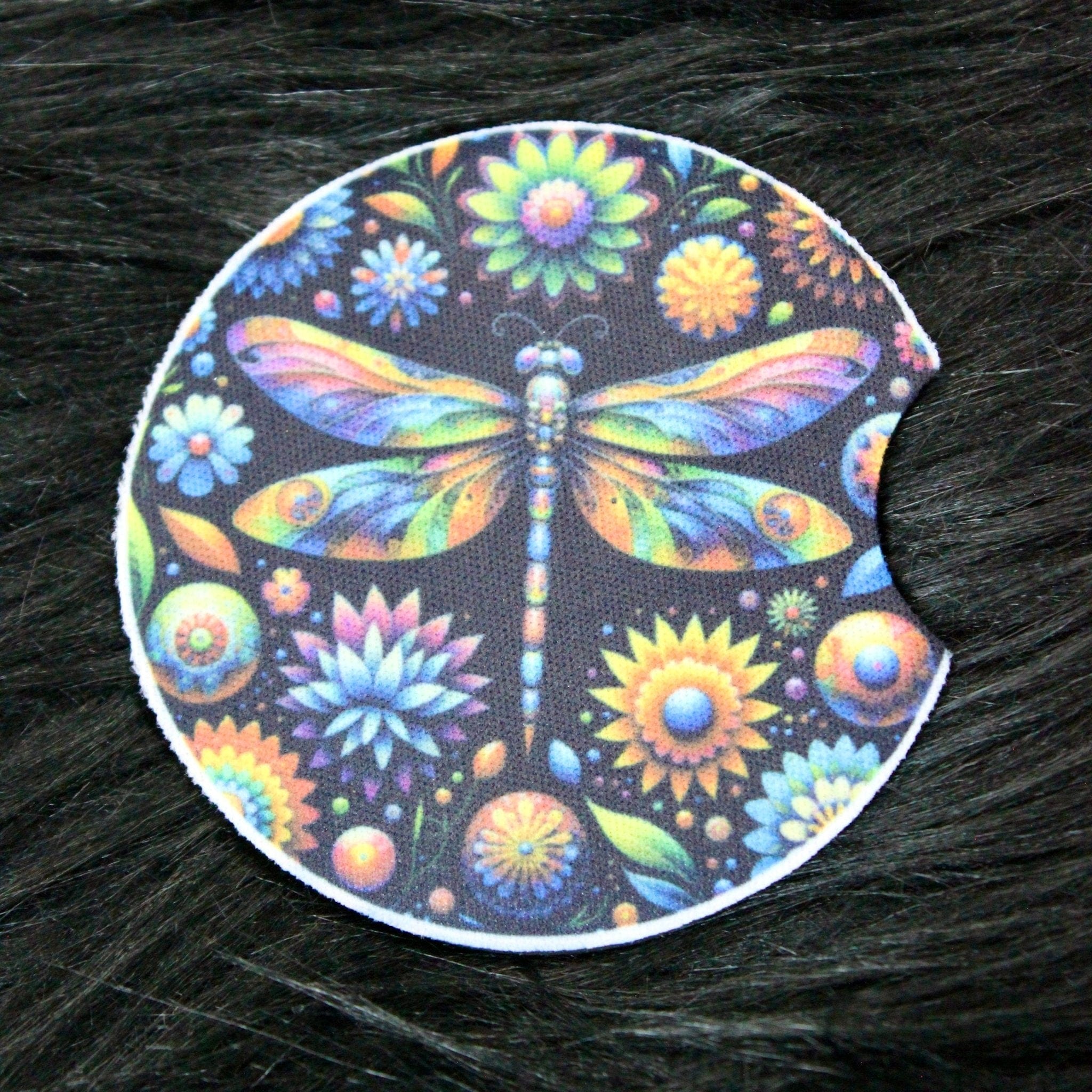 DillyDog Creations wrapin Car Coasters / Dragonfly