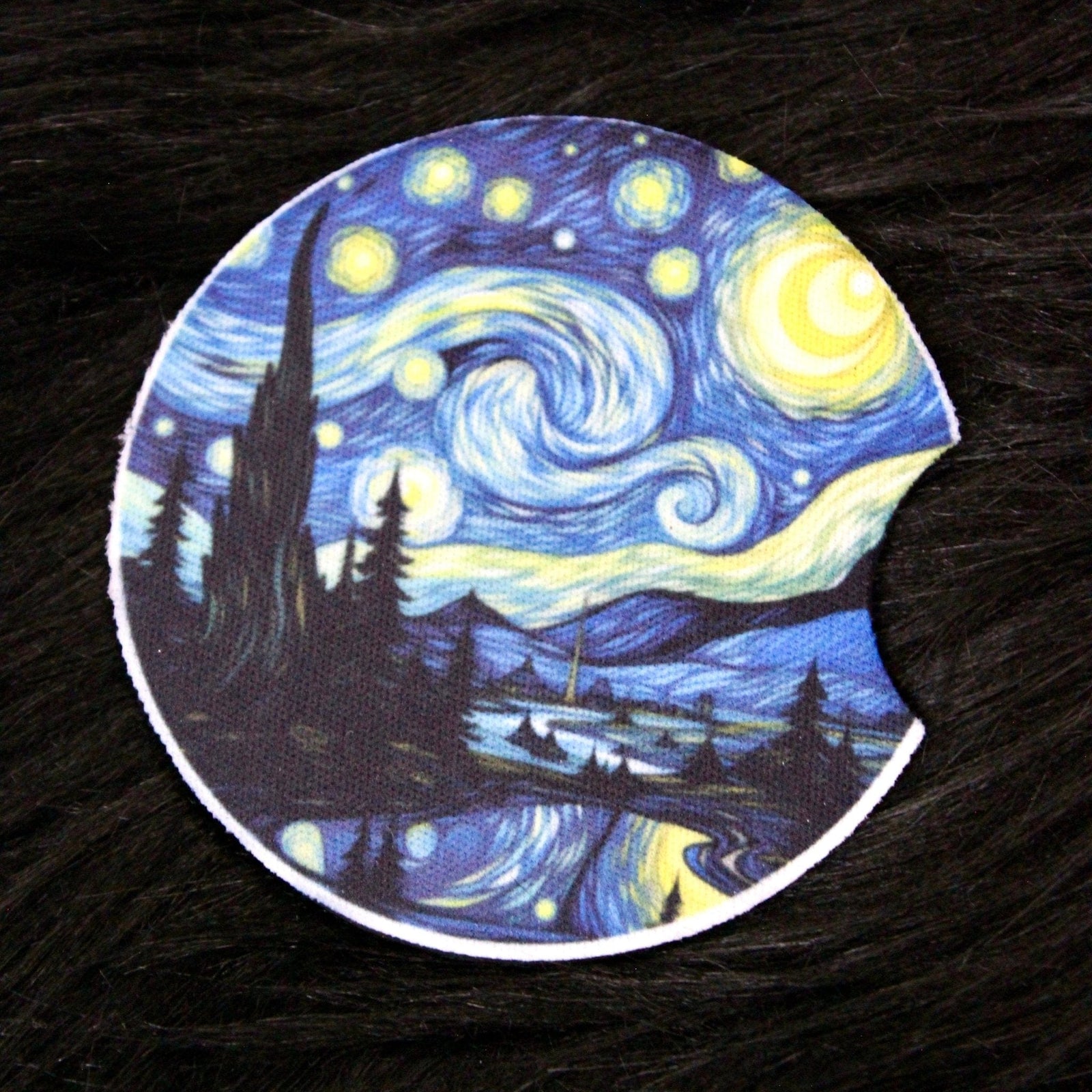 DillyDog Creations wrapin Car Coasters / Starry Night