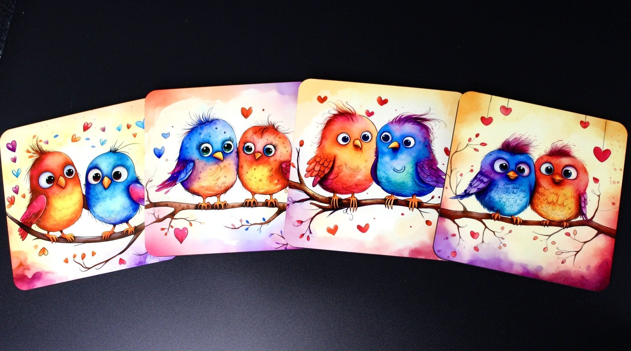 DillyDog Creations wrapin Coaster / Love Birds