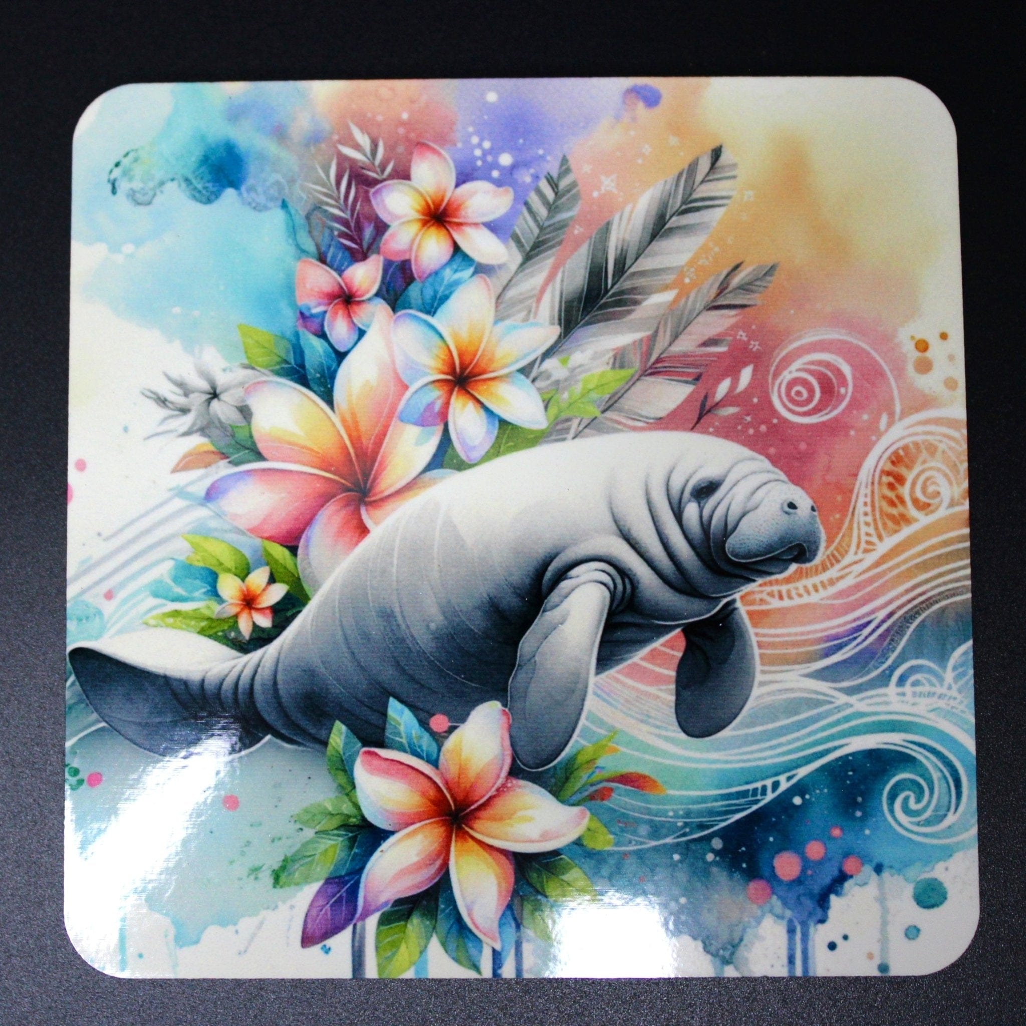 DillyDog Creations wrapin Coaster / Manatee