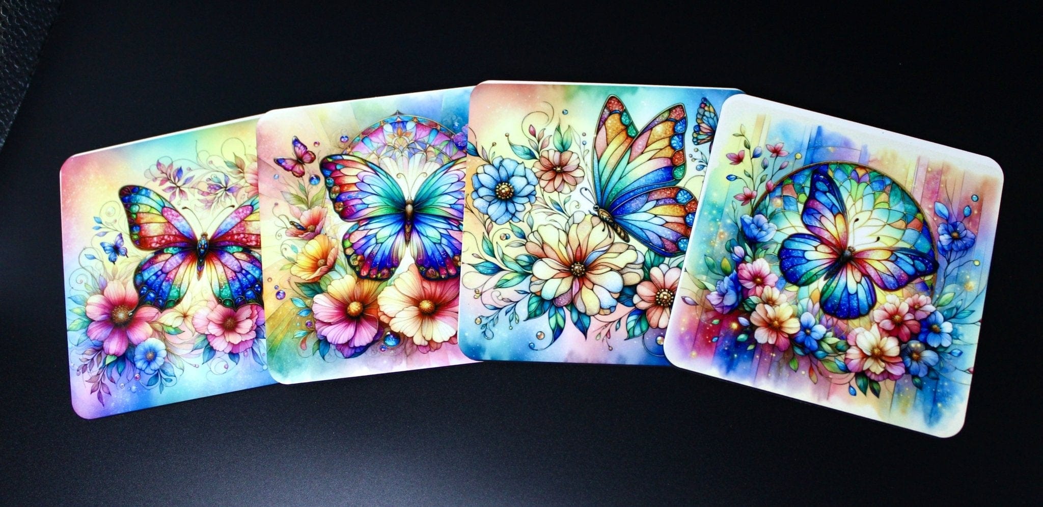 DillyDog Creations wrapin Coasters / Butterfly