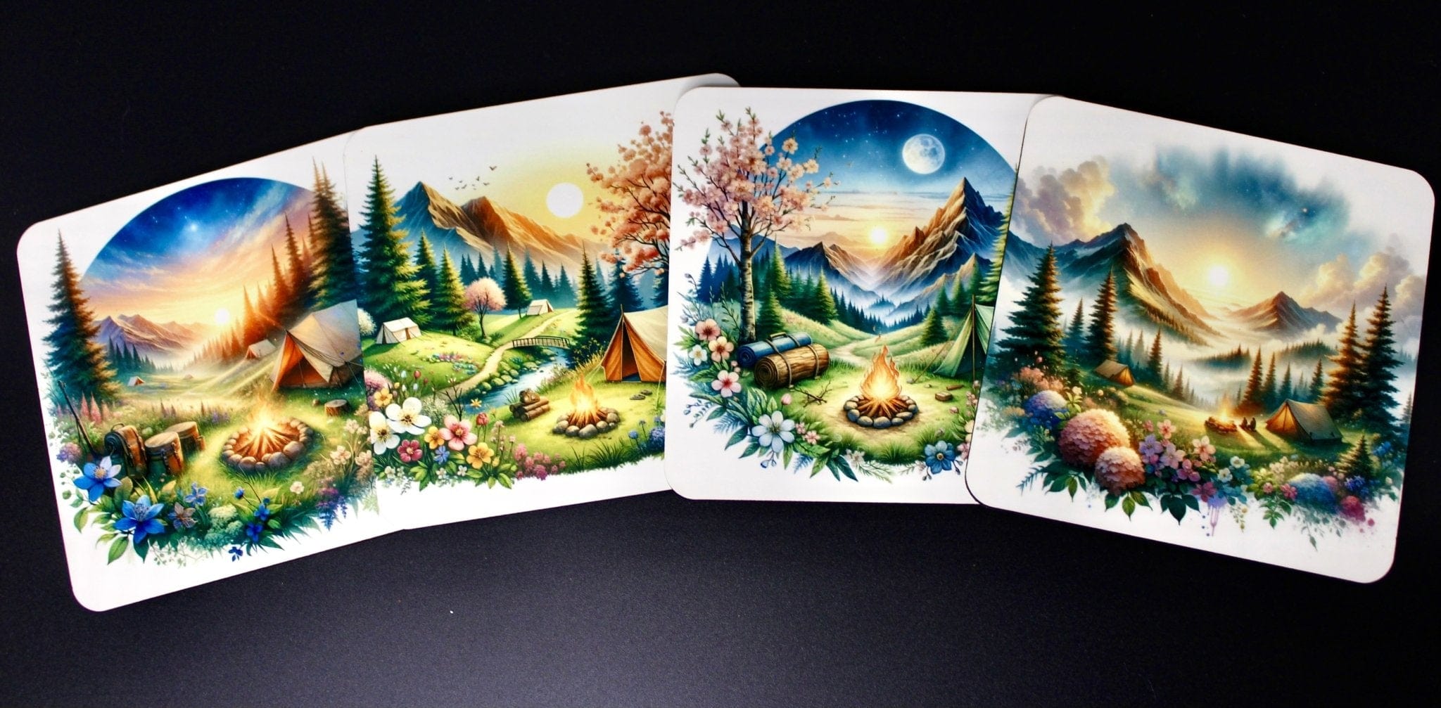 DillyDog Creations wrapin Coasters / Camping