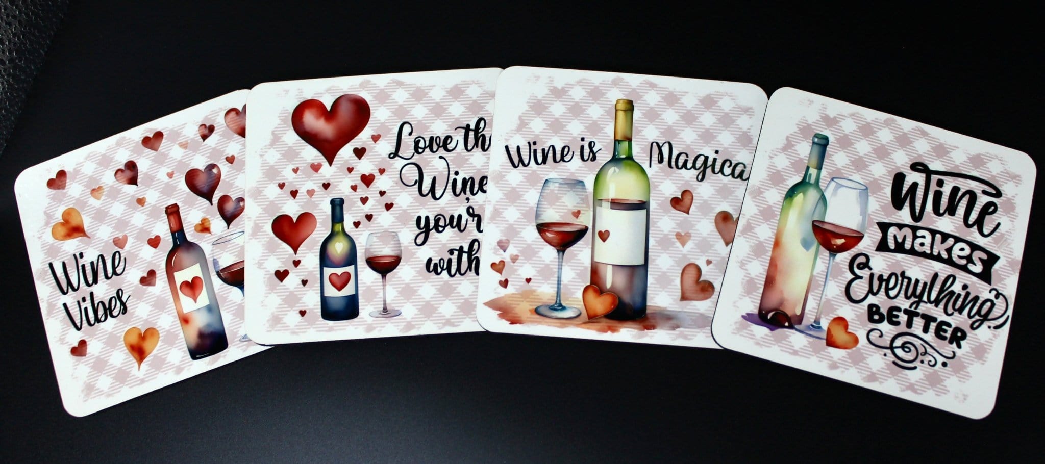 DillyDog Creations wrapin Coasters / Wine Lovers