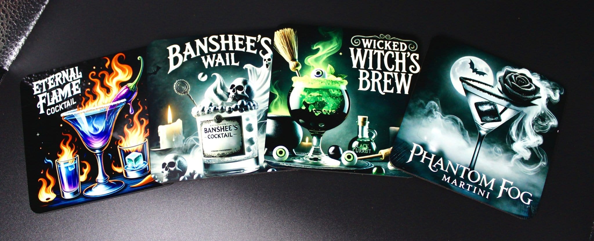 DillyDog Creations wrapin Coasters / Witches Brew