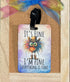 DillyDog Creations wrapin Faux Leather Luggage Tag / I’m Fine I’m Fine Everything Is Fine Rainbow Cowboy Bird