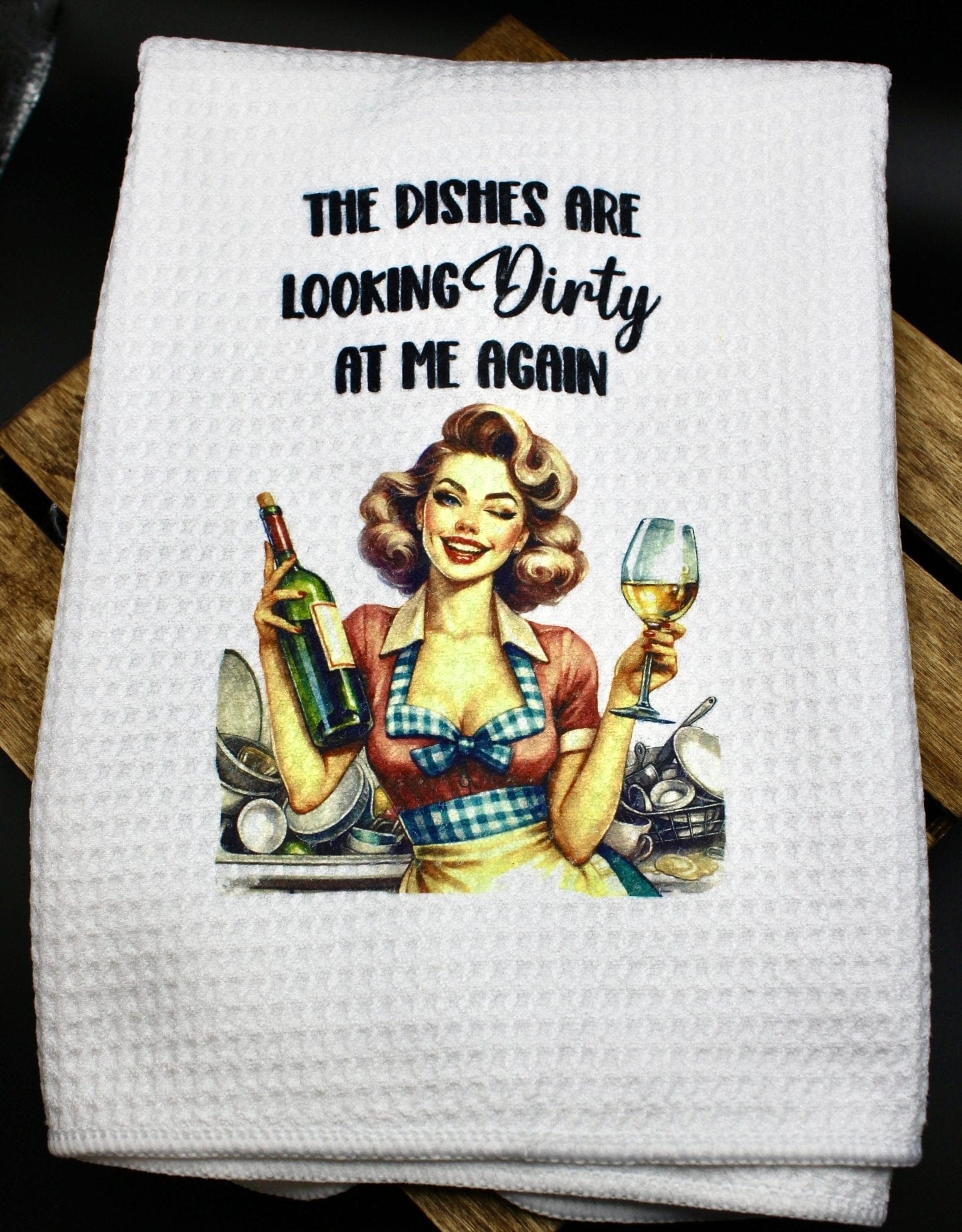 DillyDog Creations wrapin Kitchen Towel / Dirty Dishes