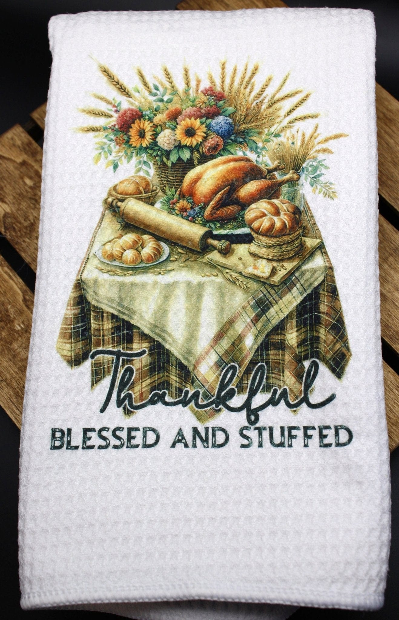 DillyDog Creations wrapin Kitchen Towel / Thankful