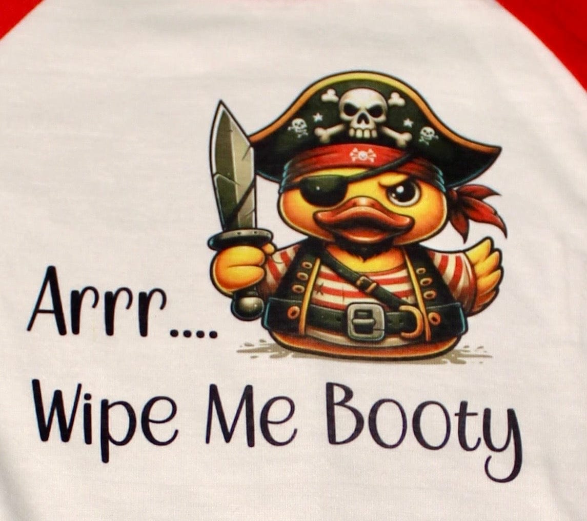 DillyDog Creations wrapin Long Sleeve Onesie / Arrr…Wipe Me Booty