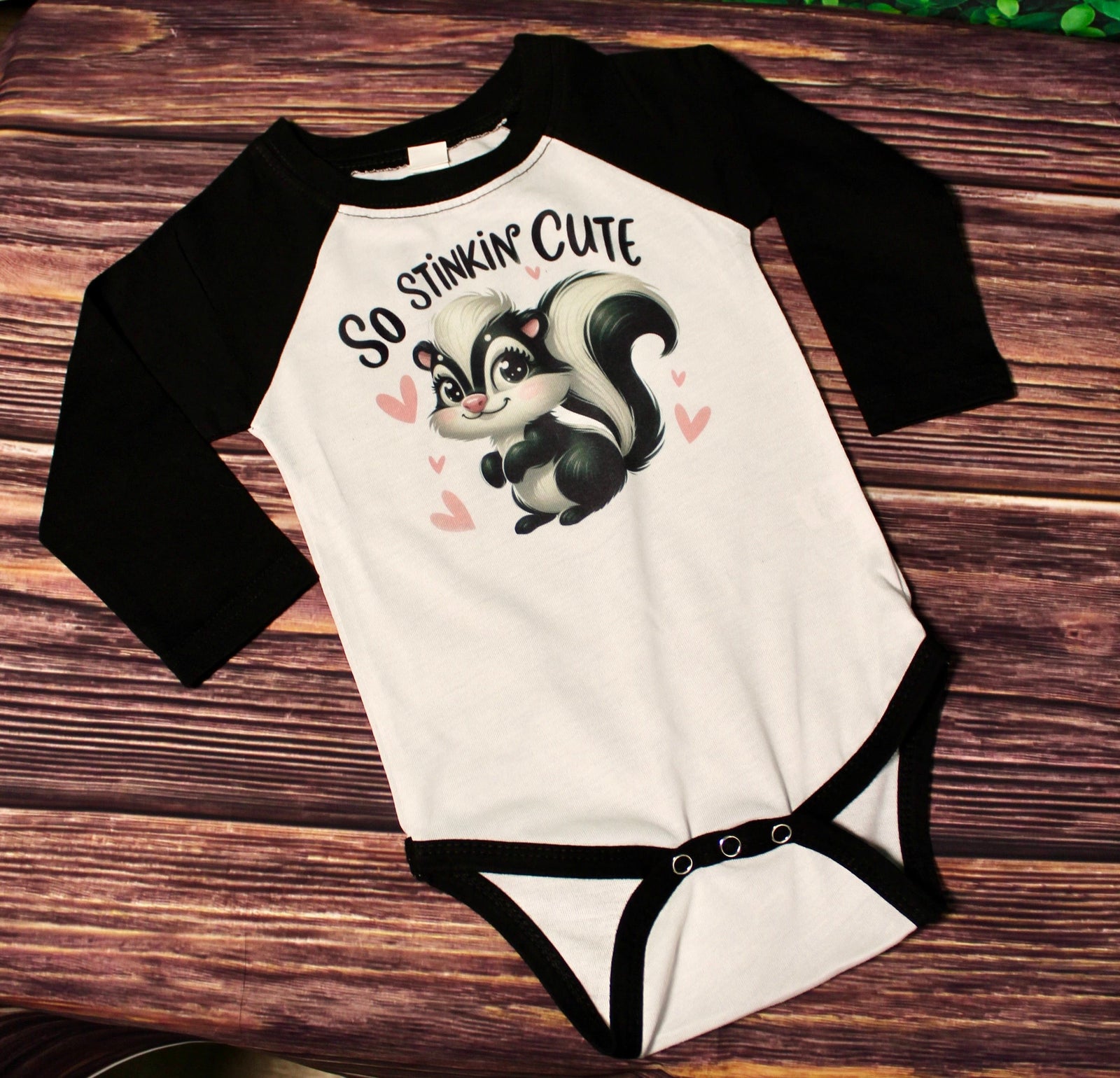 DillyDog Creations wrapin Long Sleeve Onesie / Black So Stinkin’ Cute