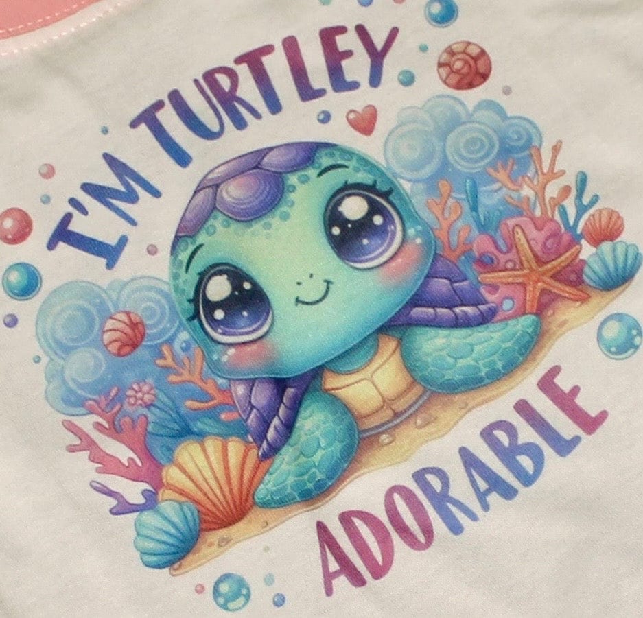 DillyDog Creations wrapin Long Sleeve Onesie / Pink I’m Turtley Adorable