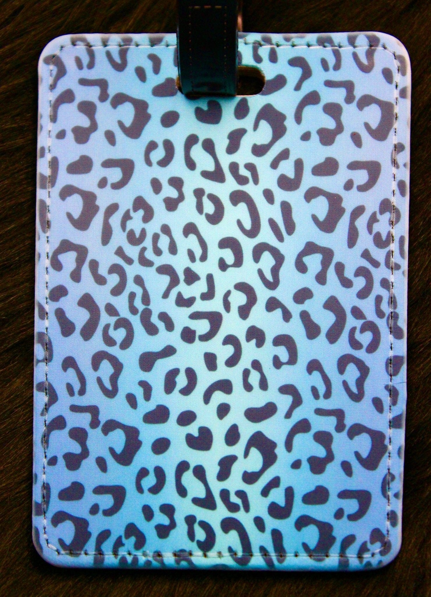 DillyDog Creations wrapin Luggage Tag / Purple Blue Leopard