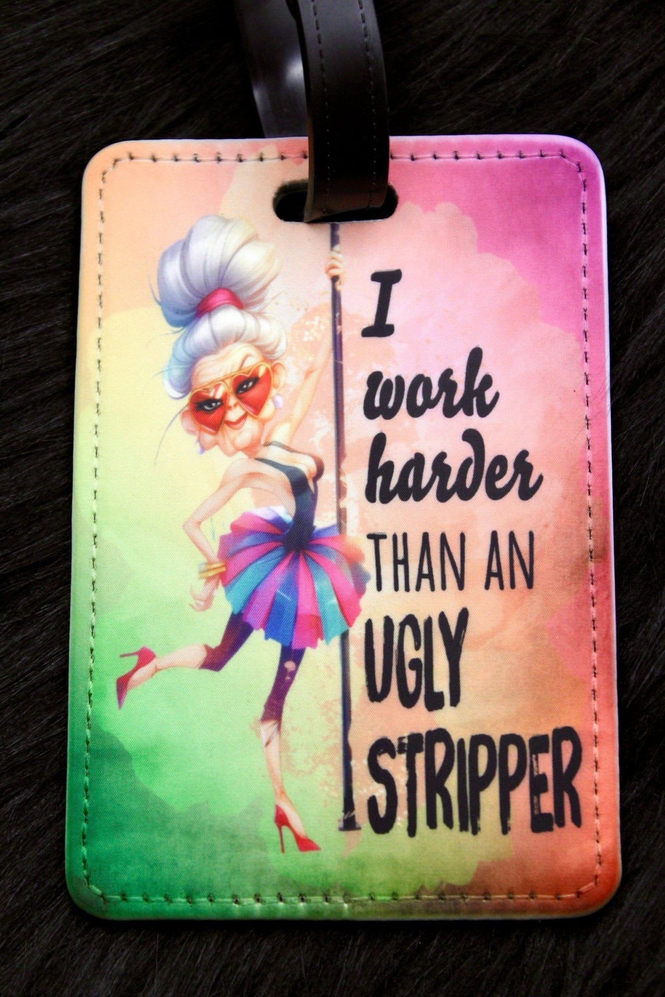 DillyDog Creations wrapin Luggage Tag / Ugly Stripper