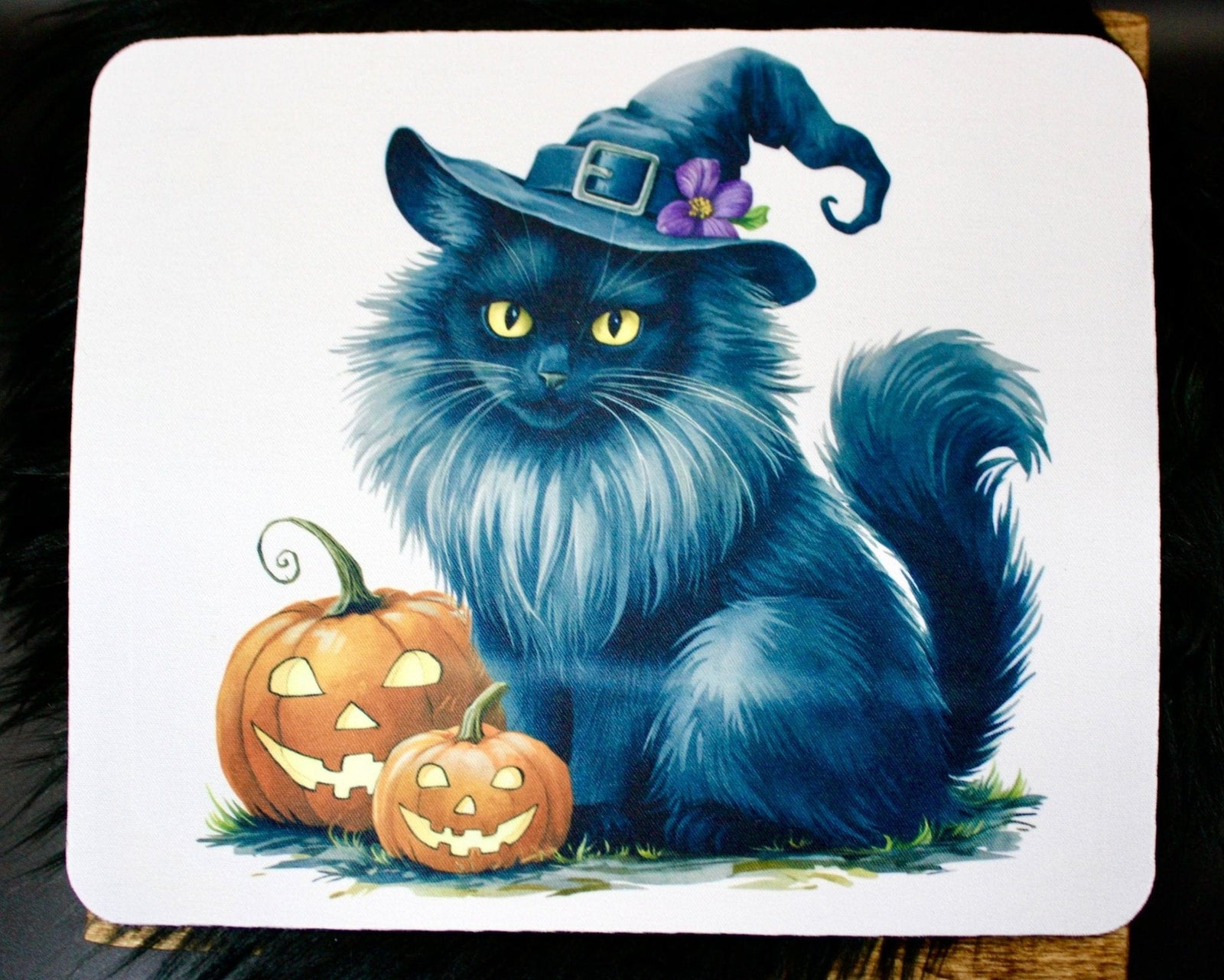 DillyDog Creations wrapin Mouse Pad / Halloween Kitty