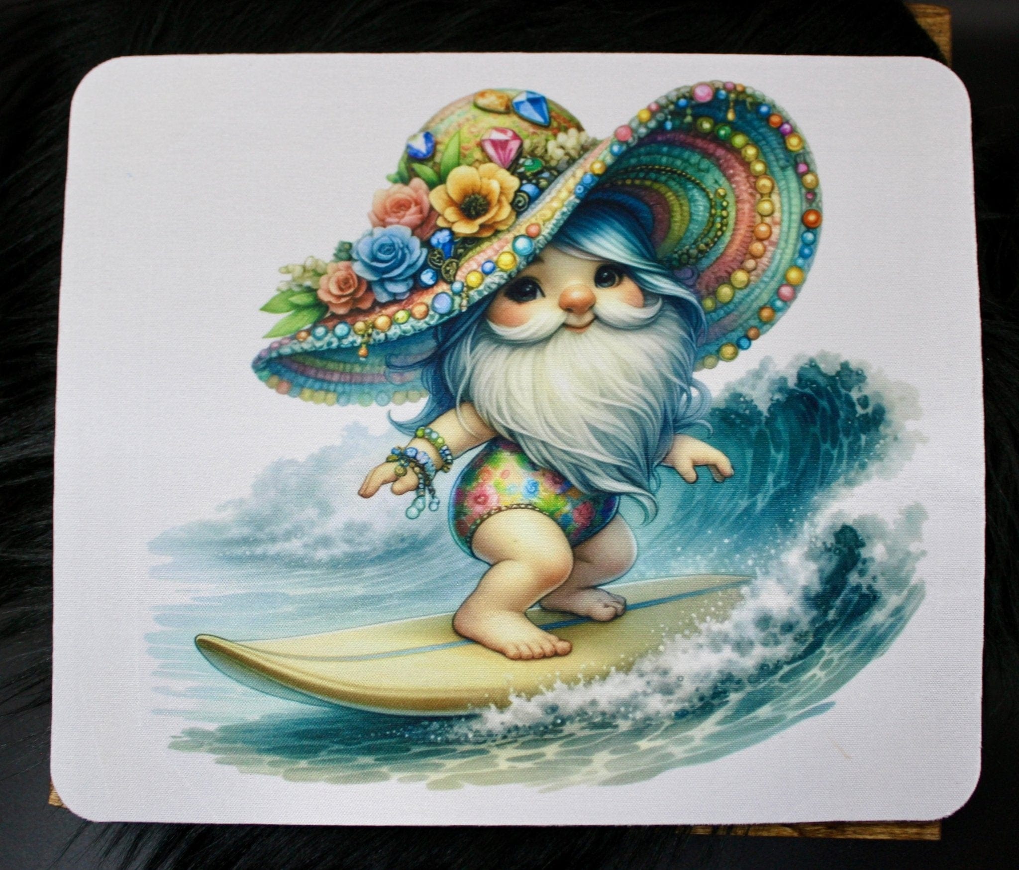 DillyDog Creations wrapin Mouse Pad / Surfing Gnome