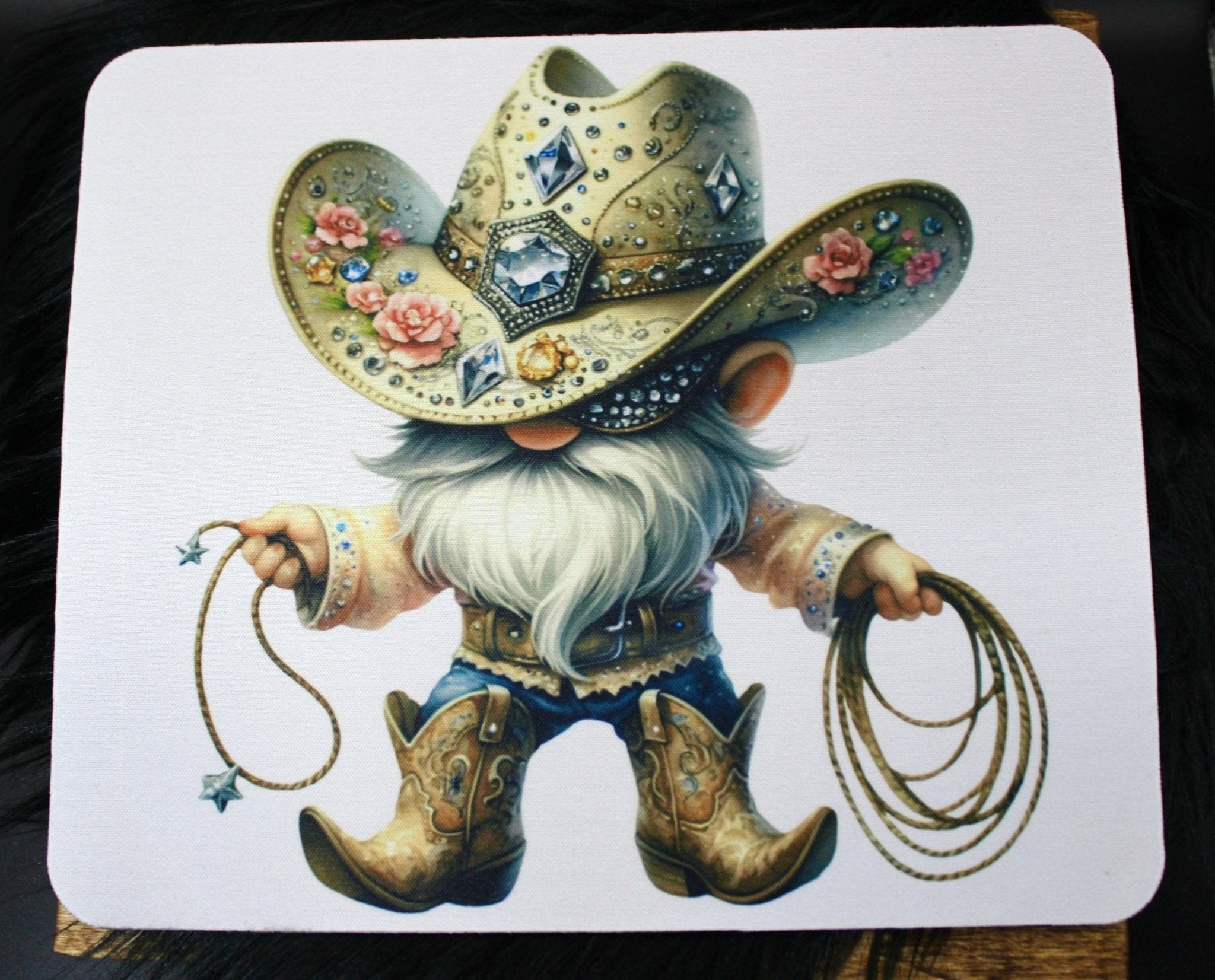 DillyDog Creations wrapin Mousepad / Western Gnome