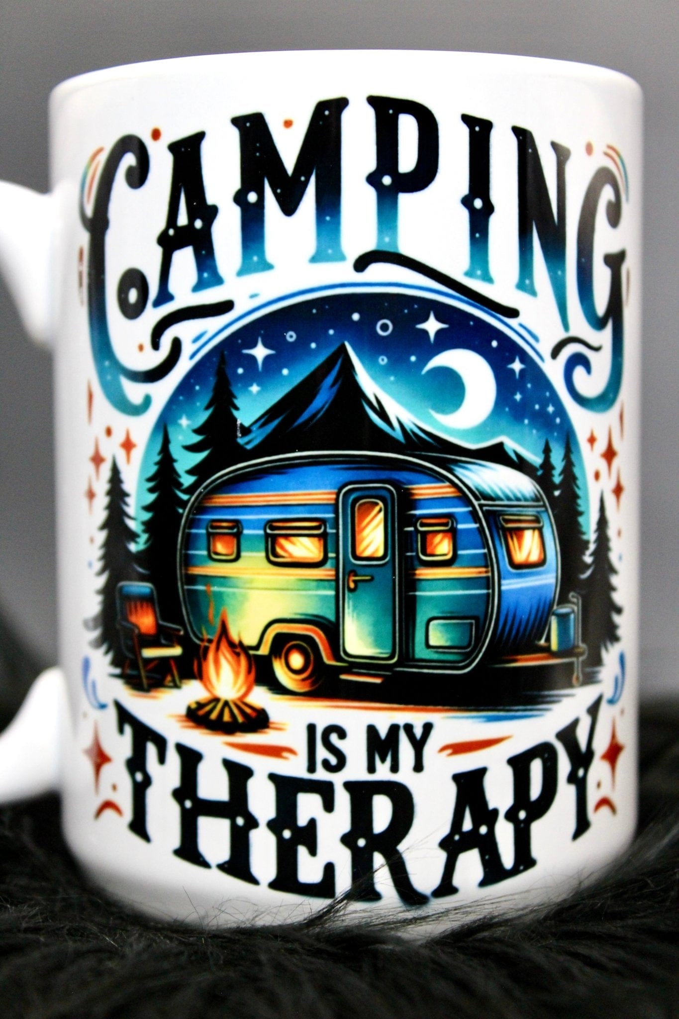 DillyDog Creations wrapin Mug / Camping Is My Therapy