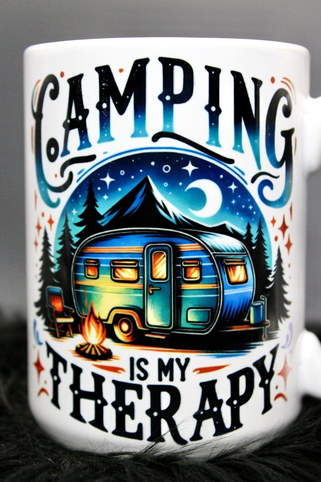 DillyDog Creations wrapin Mug / Camping Is My Therapy