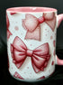 DillyDog Creations wrapin Mug / Pink Bows ( Pink Interior )