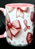 DillyDog Creations wrapin Mug / Pink Bows ( Pink Interior )