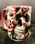 DillyDog Creations wrapin Mug / Rose Skull ( Burgundy Interior )