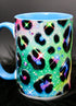 DillyDog Creations wrapin Mug / Sparkle Cheetah ( Blue Interior )