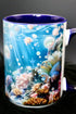 DillyDog Creations wrapin Mug / Underwater Pearls ( Navy Interior )