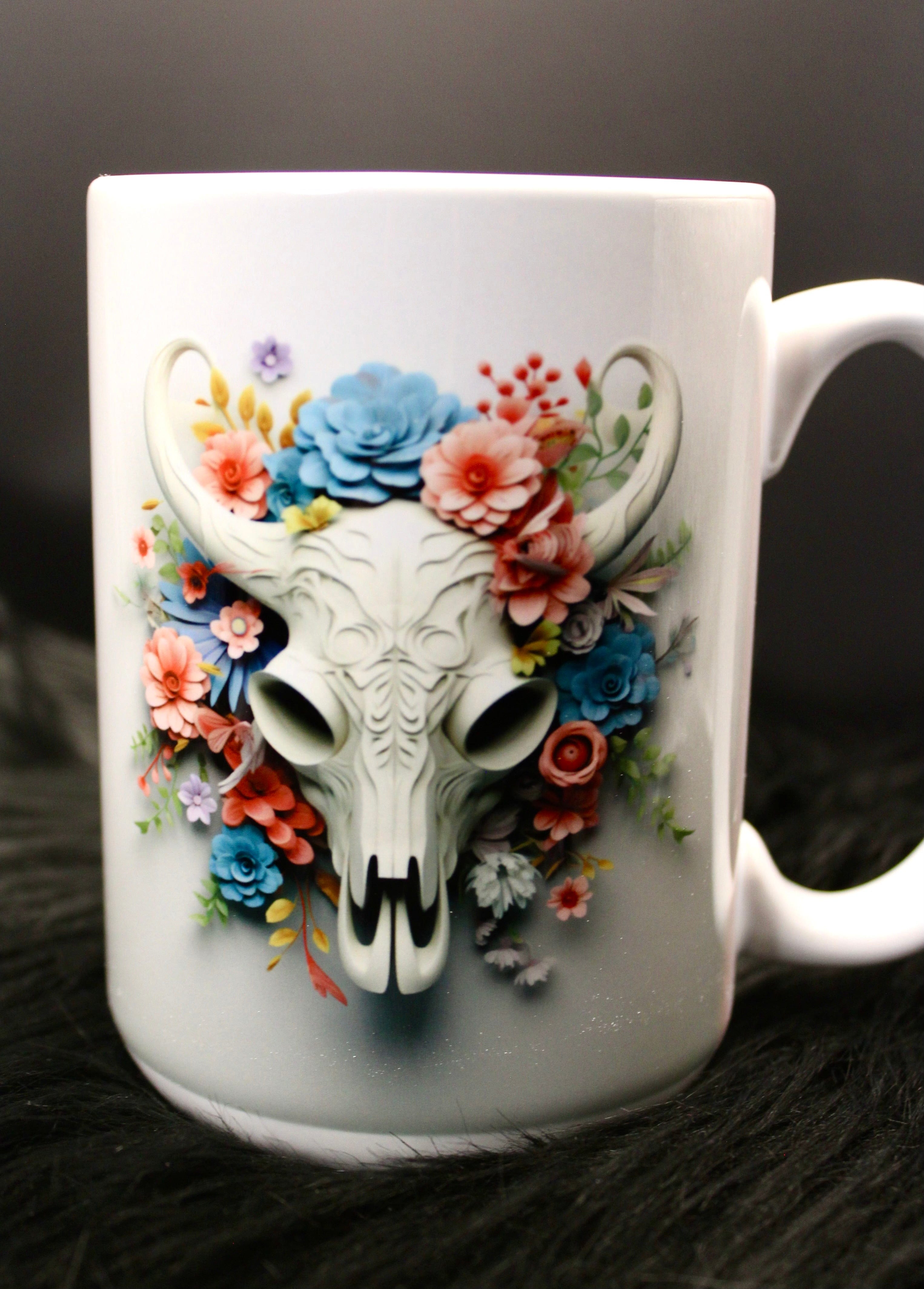 DillyDog Creations wrapin Mug / Western Skull