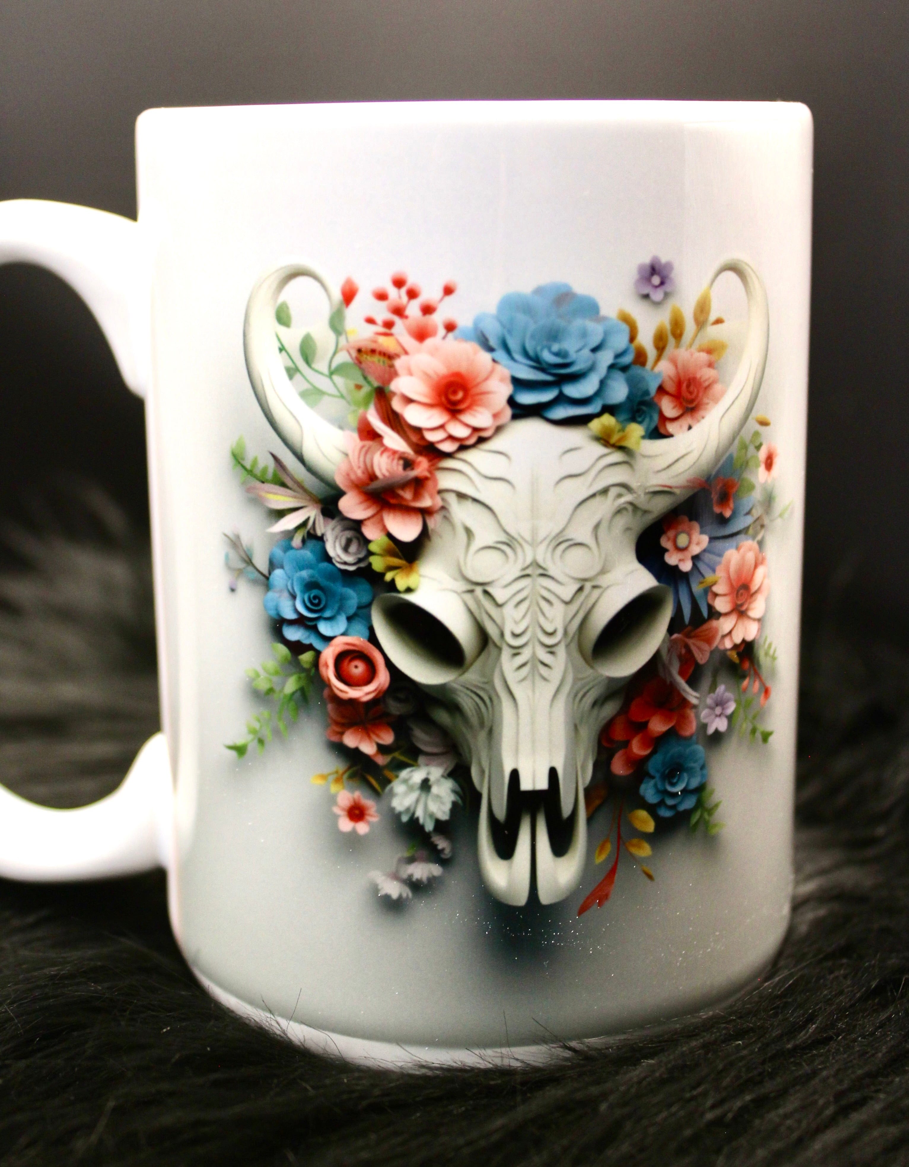 DillyDog Creations wrapin Mug / Western Skull