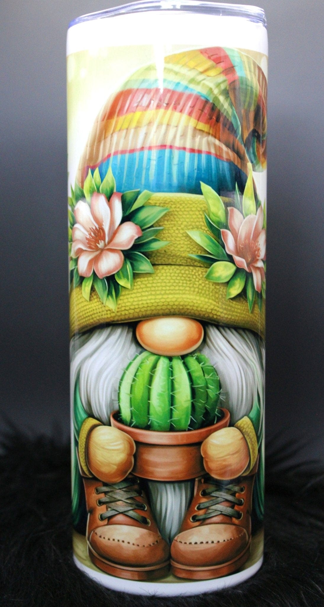 DillyDog Creations wrapin Skinny Tumbler / Cactus Gnome