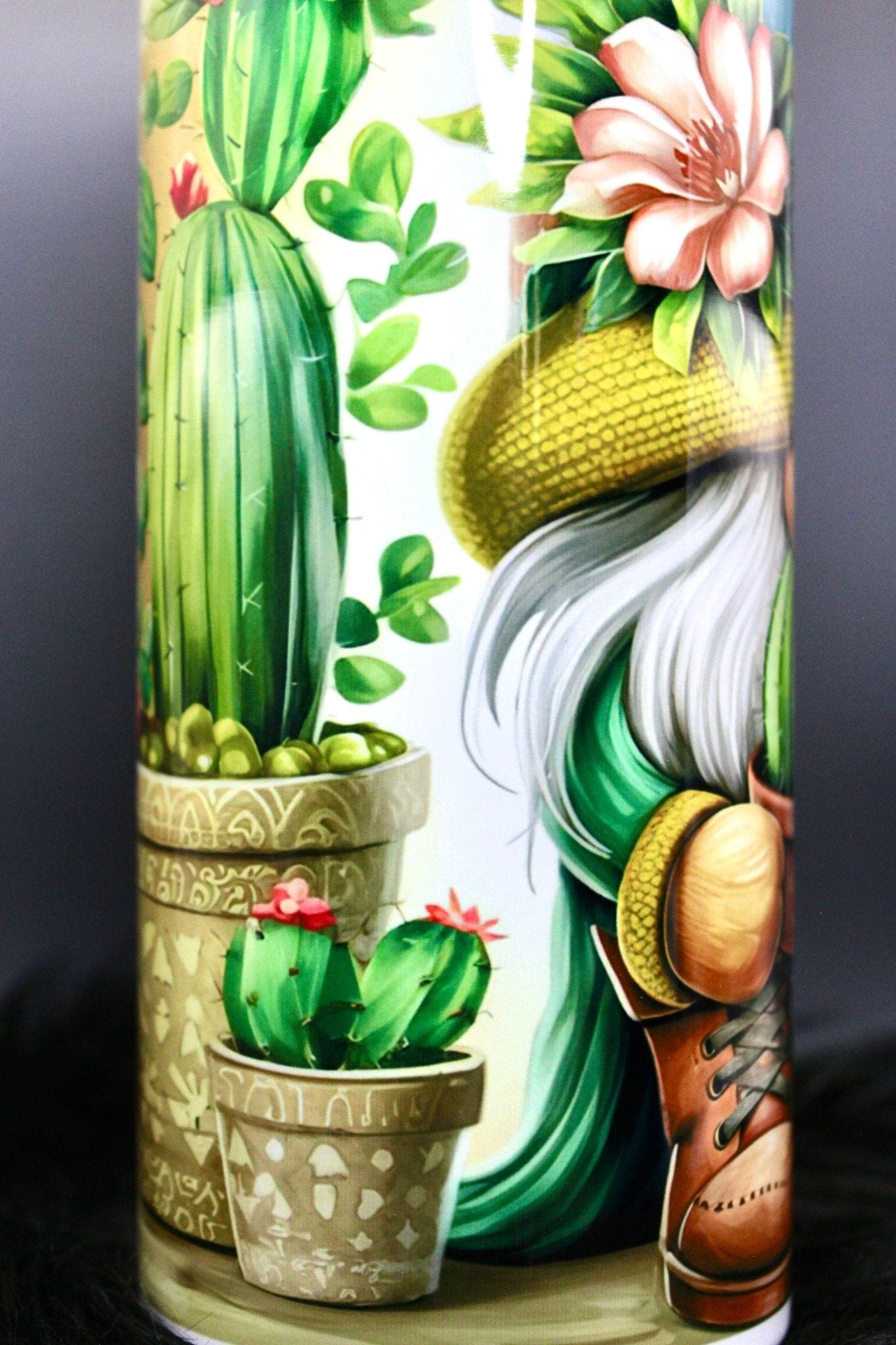 DillyDog Creations wrapin Skinny Tumbler / Cactus Gnome