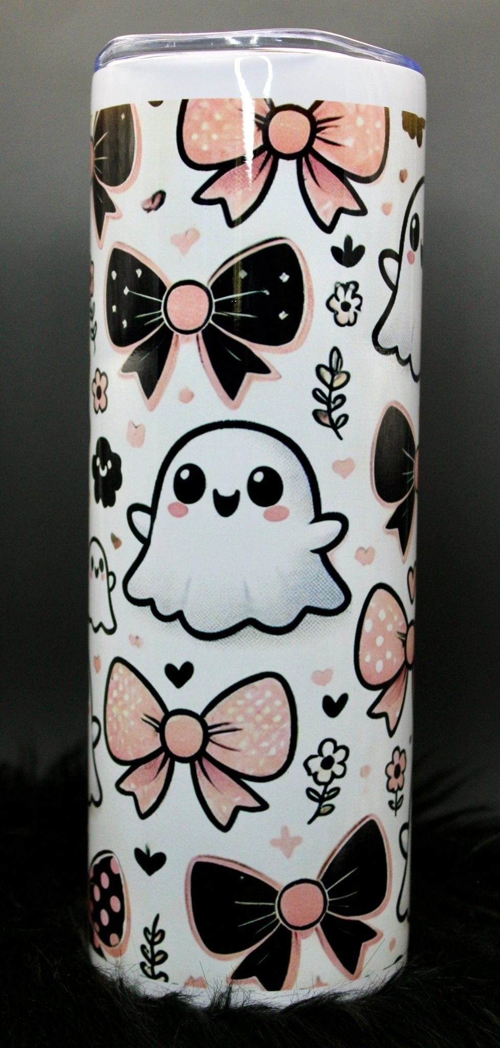 DillyDog Creations wrapin Skinny Tumbler / Cute Ghost